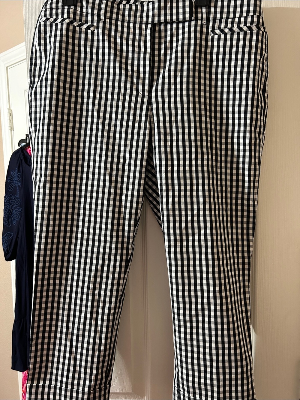 White House Black Market Black & White Gingham Chinos